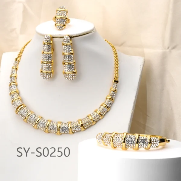 Hole Sale Quality Gold Plated Xo High End Fine Hawaiian Customized Bridal Set Jewelry Wedding - Image 2