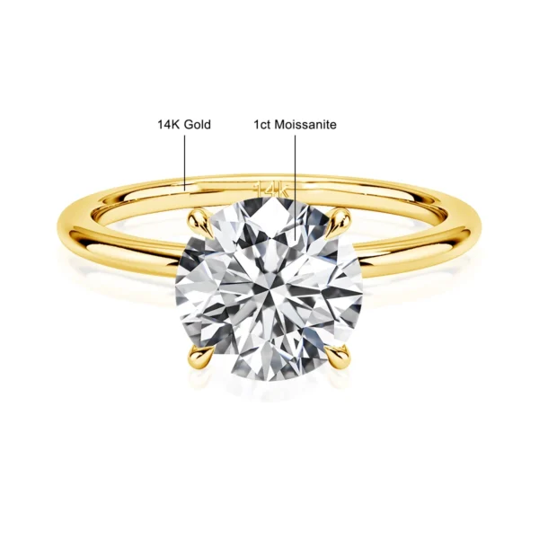 14K Gold Jewelry Maker 1 Carat 2 Carat 3 Carat Moissanite Diamond Hollow Gold Rings Woman Engagement Gift - Image 4