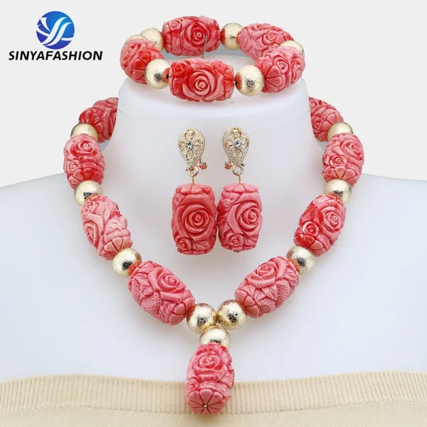 Beautiful African Jewelry Set Bridal Party Jewelry Set With Beads Handmade High Quality Lady Women's Shield Jewelry Sets SA117-2 - Image 32