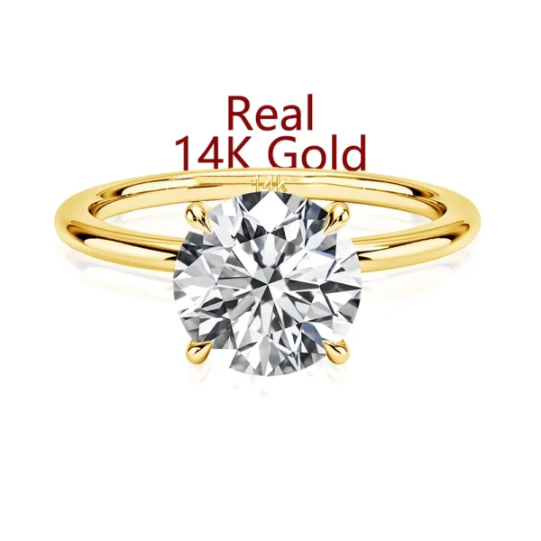 14K Gold Jewelry Maker 1 Carat 2 Carat 3 Carat Moissanite Diamond Hollow Gold Rings Woman Engagement Gift