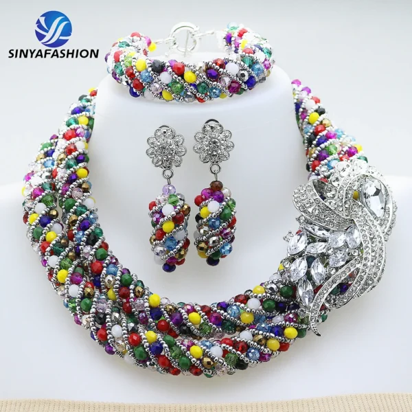 Beautiful African Jewelry Set Bridal Party Jewelry Set With Beads Handmade High Quality Lady Women's Shield Jewelry Sets SA117-2 - Image 26