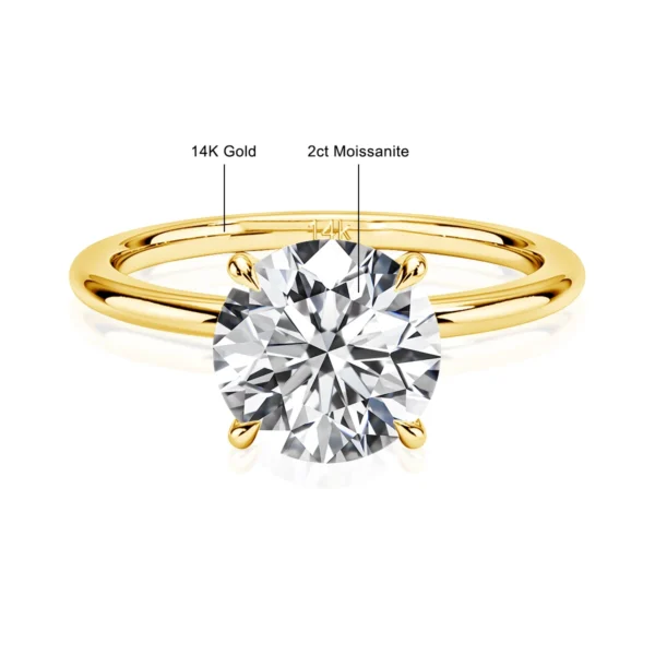 14K Gold Jewelry Maker 1 Carat 2 Carat 3 Carat Moissanite Diamond Hollow Gold Rings Woman Engagement Gift - Image 22