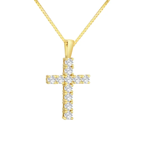 Mossanite Charm Catholicism Jewelry Gifts Women Men Gold Plated 925 Sterling Silver Chain VVS Moissanite Cross Pendant Necklace - Image 14