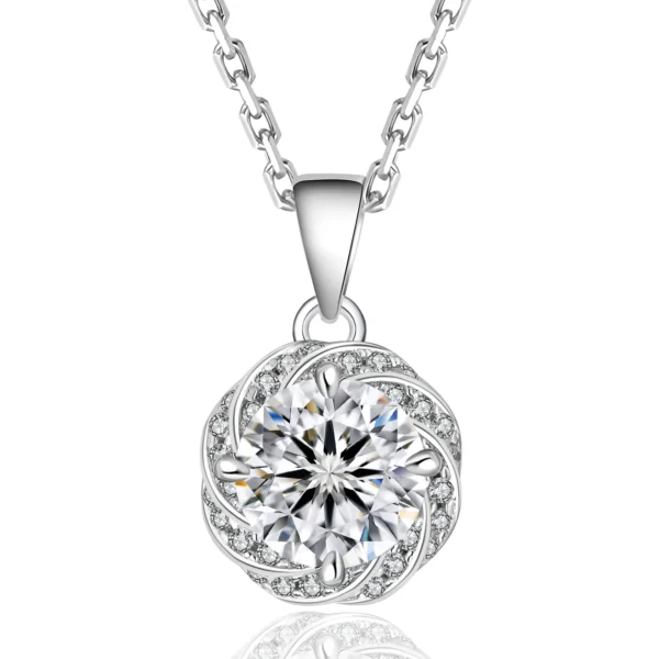 Moissanite Diamond Necklace 925 Sterling Silver Moissanite Pendant VVS Moissanite Pendant Necklace Women for Wedding - Image 8