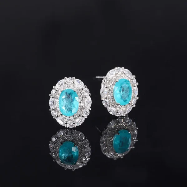 Fine Jewelry Sets Luxury Paraiba Tourmaline Gemstone Jewelry 925 Sterling Silver Jewelry Sets - Image 6