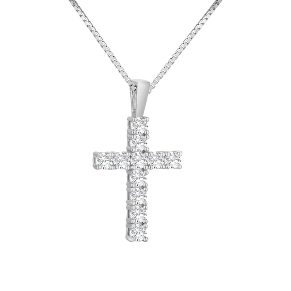 Mossanite Charm Catholicism Jewelry Gifts Women Men Gold Plated 925 Sterling Silver Chain VVS Moissanite Cross Pendant Necklace - Image 16