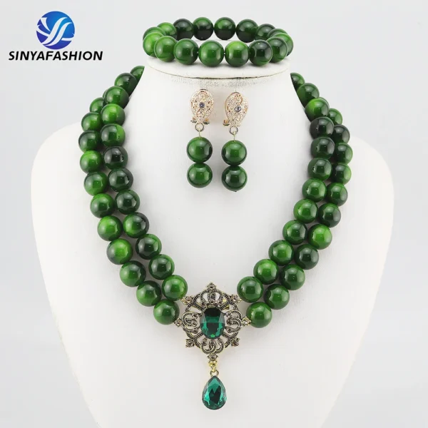 Beautiful African Jewelry Set Bridal Party Jewelry Set With Beads Handmade High Quality Lady Women's Shield Jewelry Sets SA117-2 - Image 38