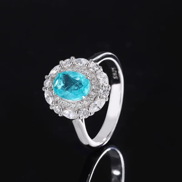 Fine Jewelry Sets Luxury Paraiba Tourmaline Gemstone Jewelry 925 Sterling Silver Jewelry Sets - Image 2