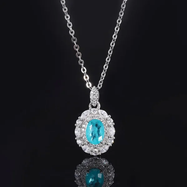 Fine Jewelry Sets Luxury Paraiba Tourmaline Gemstone Jewelry 925 Sterling Silver Jewelry Sets - Image 4