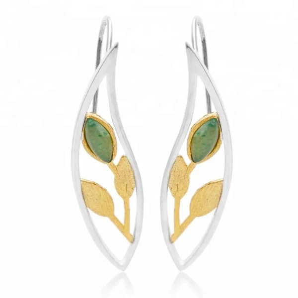 Wholesale Leaves 925 Silver Drop Earring