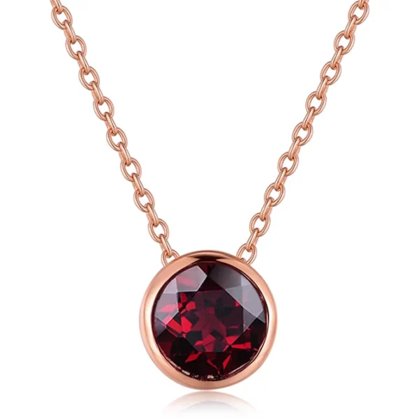 Bijoux Collier Pierres Naturelles 925 Sterling Silver Jewelry Natural 7mm Round Red Garnet Gemstone for Women NI002 - Image 2