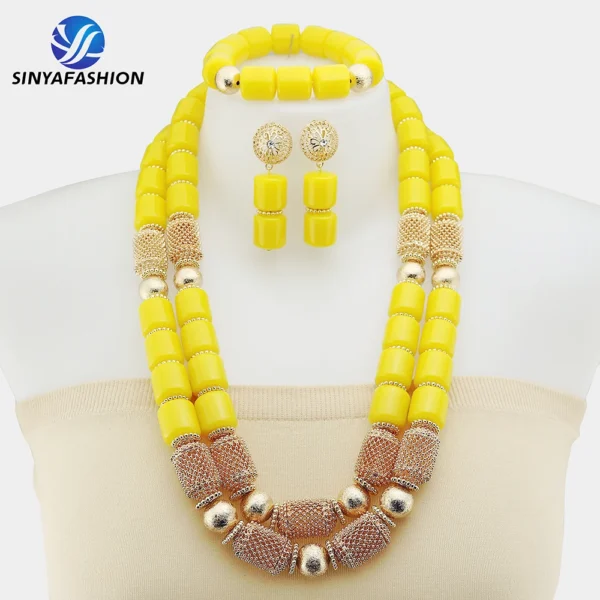 Beautiful African Jewelry Set Bridal Party Jewelry Set With Beads Handmade High Quality Lady Women's Shield Jewelry Sets SA117-2 - Image 42