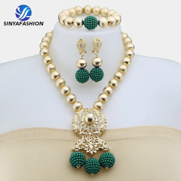 Beautiful African Jewelry Set Bridal Party Jewelry Set With Beads Handmade High Quality Lady Women's Shield Jewelry Sets SA117-2 - Image 22