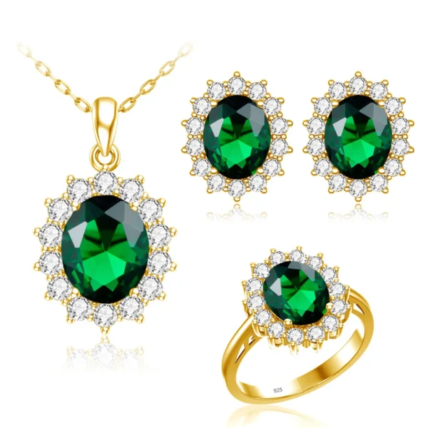 Classic High Jewelry Luxury Princess Diana Same Peridot Birthstone Women Gold Jewelry Sets Silver 925 Joyas De La Joyeria - Image 36