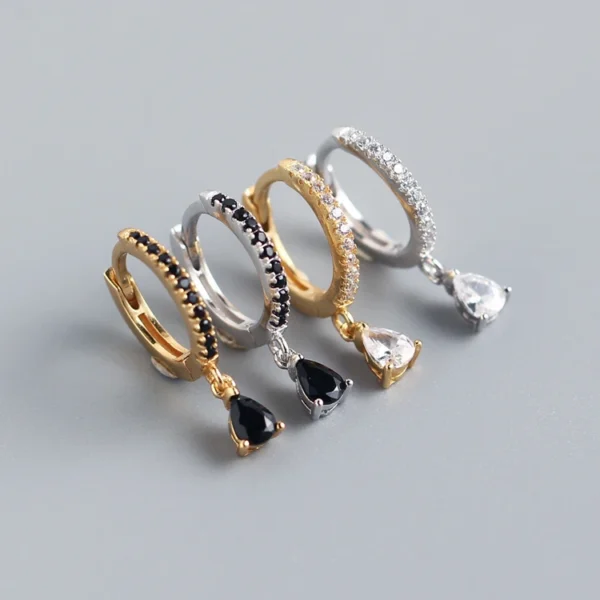 Factory Sell Sterling Silver 925 Earring for Girls Black Earings Diamond Indian Earrings