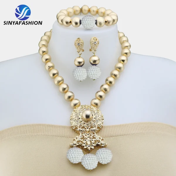 Beautiful African Jewelry Set Bridal Party Jewelry Set With Beads Handmade High Quality Lady Women's Shield Jewelry Sets SA117-2 - Image 14