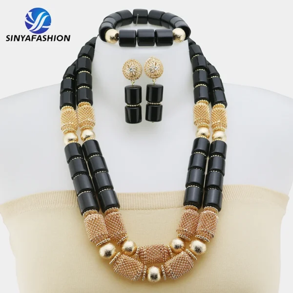 Beautiful African Jewelry Set Bridal Party Jewelry Set With Beads Handmade High Quality Lady Women's Shield Jewelry Sets SA117-2 - Image 44